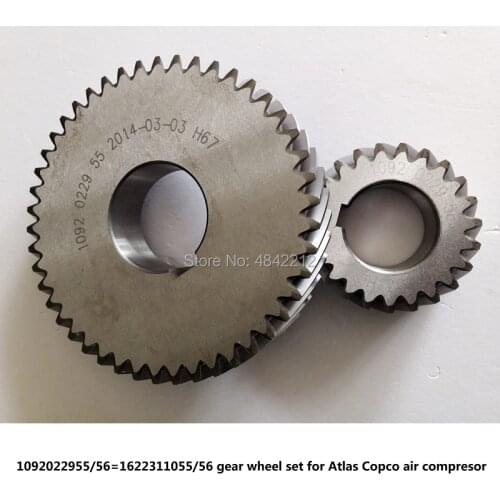 Free shipping Genuine gear wheel set driven gear shaft 1092022955/56=1622311055/56 for Atlas Copco screw air compressor parts