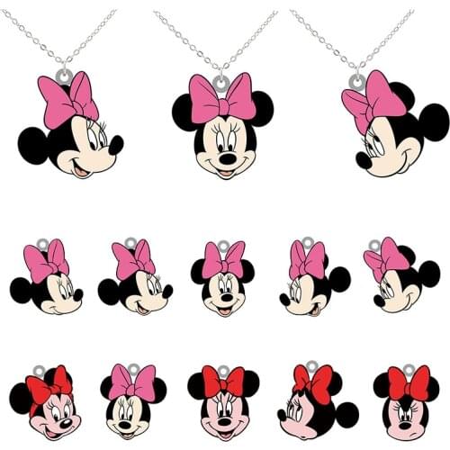 Disney Minnie Avatar Cartoon Fun Play Modeling Pattern Pendant Epoxy Resin Necklace Cartoon Animation Accessories
