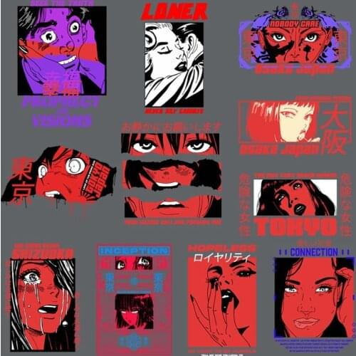 Popular Japanese anime characters, sexy women, DIY Iron On garments, printed patterns can be customized thermal transfer