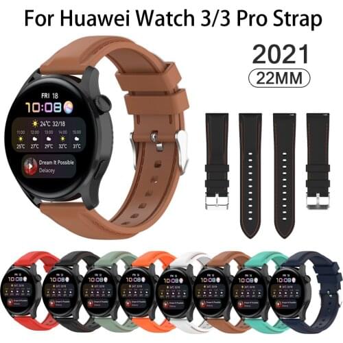 22MM Soft Sports Silicone Bracelet Strap Wristband For Huawei Watch 3/3Pro Smart Watch Band Replacement belt For Huawei GT 2 Pro