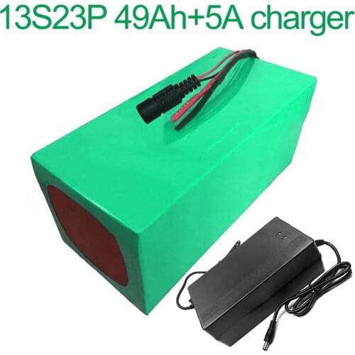With 5A charger 48V 69Ah 13S23P 18650 Li-ion Battery Pack E-Bike Ebike electric bicycle 360x185x140mm