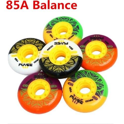 PUYEE 85A dual colors Roller Skates Tire for SEBA FSK Slalom Inline Skating Wheel tyre High HV ksj wfsc igor 72 76 80mm Patines