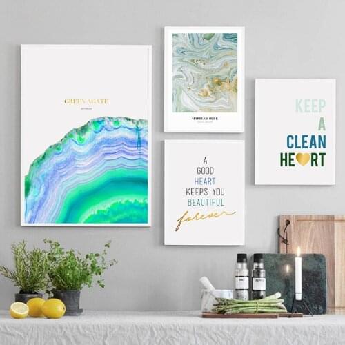 Modern Simplicity of Abstract Canvas Paintings Modular Pictures Blue Marble Wall Art Canvas for Living Room Decoration No Framed