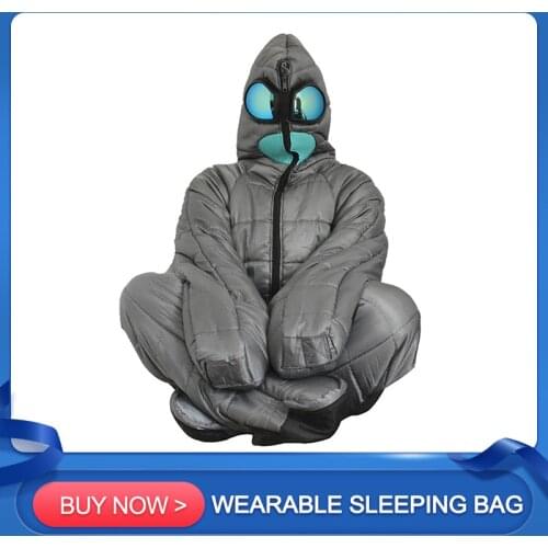 Alien Sleeping Bag Polyester Fiber Wearable Lazy Bag Comfortable Durable Sleeping Bag Funny Full Body Rest Bags Warm Hiking TOOL