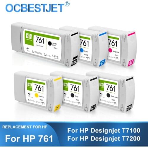 [Third Party Brand] For HP 761 Replacement Ink Cartridge For HP 761 DesignJet T7100 T7200 Printer (MBK-775ML Other-400ML)
