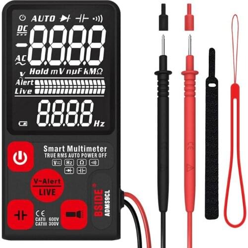 Ultra-Portable Digital Smart Multimeter ADMS7/S9CL Large LCD 3-Line Display Voltmeter AC DC Voltage NCV Ohm Hz Multimeter