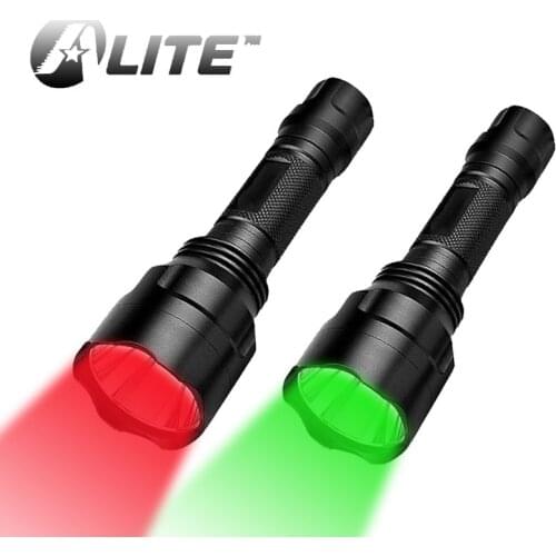 TMWT C8 LED Hunting Flashlight Coyote Hog Red Light + Green light Tactical Flashlight 2Pack for Hunting, Night Fishing