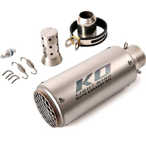 Titanium Color 51mm Muffler Pipe Motorcycle Universal Stainless Steel Exhaust Tips with Removable DB Killer Escape Wire-netting