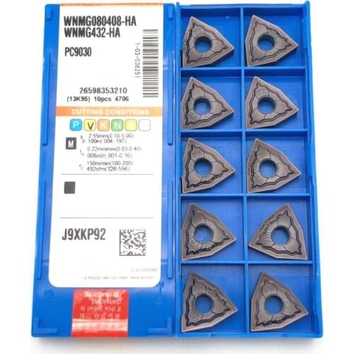 Turning tool WNMG080408 HA PC9030 carbide blade 100% original high quality stainless steel external turning tool WNMG lathe tool