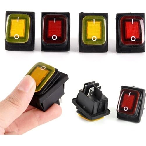 Waterproof 4 Pin 12V LED Rocker Toggle Switch Momentary Car Boat Marine On-off