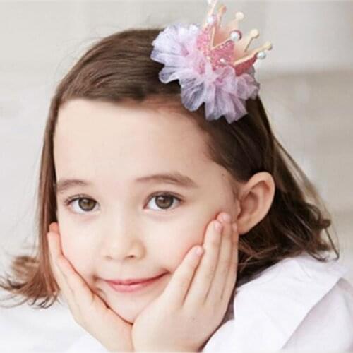 Sale Pearl Hair Clip Cute Princess Crown Hairpins 1PC Lovely Lace Headband Girls Shiny Star High Quality Hair Accessories