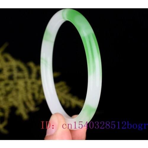 Green Jade Bangle Bracelet Jadeite Natural Gifts Amulet Fashion Jewelry Charm Carved Chinese