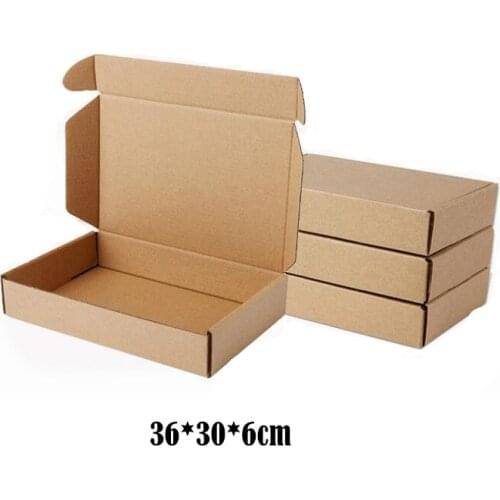 10pcs/lot 36*30*6cm Paper Boxes Kraft Brown Gift Business Express Shopping Delivery Packaging Paper Package Mailing Box