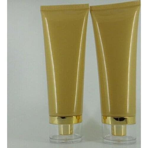 100ml gold soft tube with Acrylic lid for mildy wash butter handcream, facial cleaner scrub cream cosmetic packing