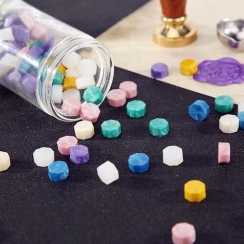 100pcs Sealing Wax Grain Envelope Documents Retro Fire Painting Pill Octagon Stamping Wedding Invitation Decorative