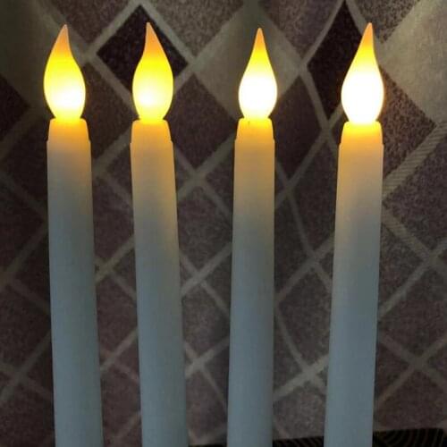 100pcs Remote controlled Led battery operated Flameless taper candle lamp candlestick Xmas wedding table Church Bar decor 28cm