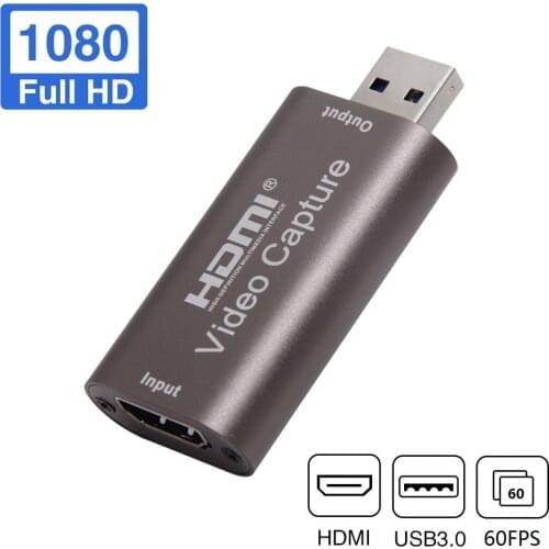 1080P60fps HDMI to USB3.0 Video Capture via DSLR Camcorder Action Cam, Broadcast Live, Easy Operation, UVC stand No Driver Need