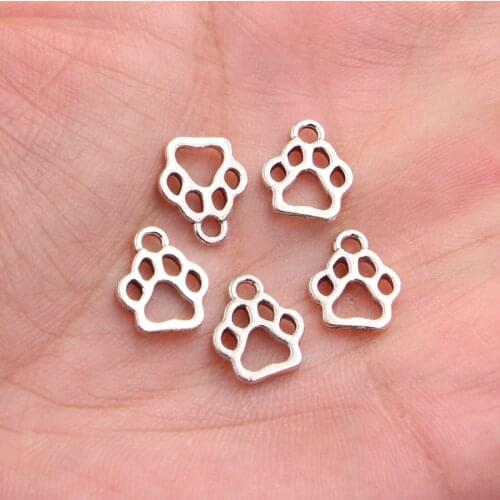 30pcs Kawaii Mini Pets Dogs Cat Paw Earring Charms DIY Craft Pendants For Necklace Key Chains Findings Jewelry Make Accessory