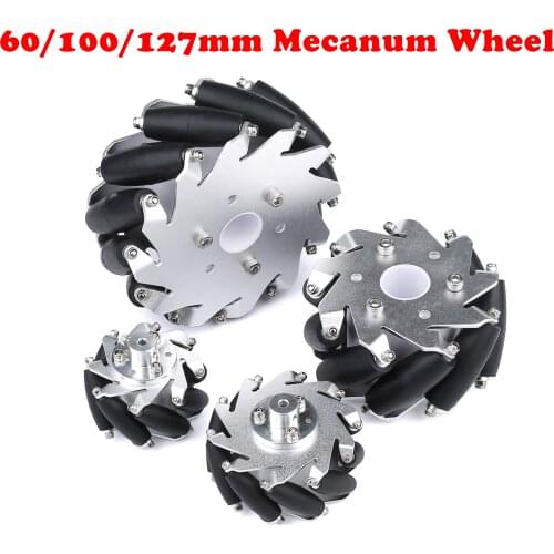 4pcs/set 60mm 100mm 127mm Aluminum Alloy Metal Mecanum Wheel Omni-directional Wheel for Arduino Raspberry Pi DIY Robotic Car