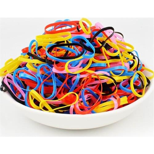 500Pcs/Bag Children Elastic Hair Bands Girls Colourful Rubber Bands Ponytail Holder Women Cute Hair Ring hair Accessories