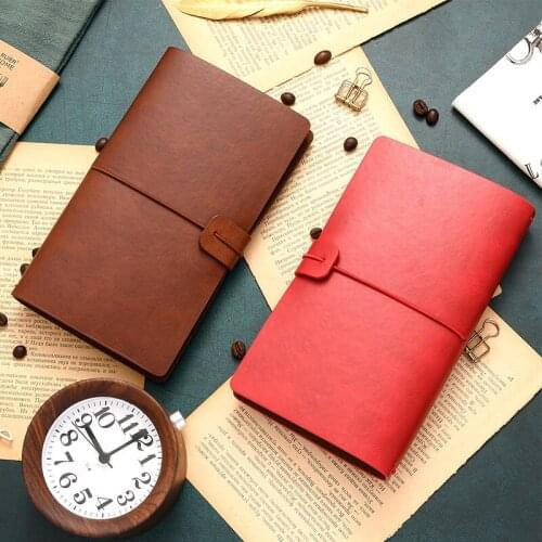 A6 Retro notebook diary notepad vintage PU leather notebook replaceable stationery gift travelers diary planner notebook