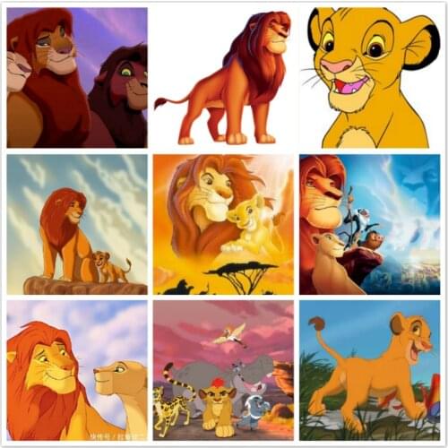 Disney 5D Diamond Painting The Lion King Diamond Embroidery Full Drill DIY Cartoon Mosaic Cross Stitch Kits Home Decor Painting