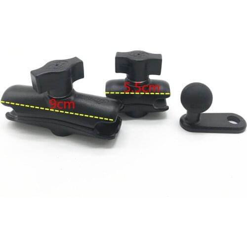 Aluminum L Type 1 inch ( 25mm ) ball with 10mm hole + Double Socket Arm for ram mount for Gopro hero 5 Garmin GPS, Smartphone