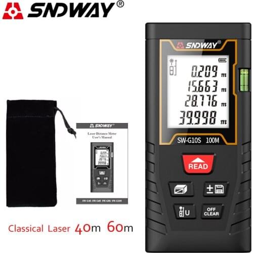 6-in-1 Auto Rangefinder Laser Indoor Distance Meter Measuring Instrument 40-100M High-precision Square Measurement Ruler Tools