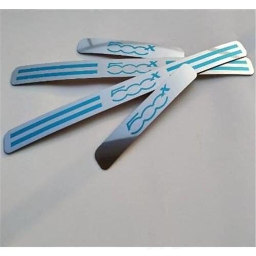 Car Styling For Fiat 500x Accessories 2015-2019 Car Sticker Stainless Steel Door Sill Scuff Plate Door Sills Trim Protector