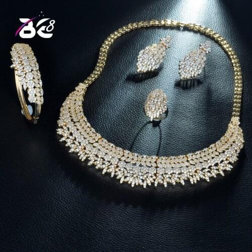 Be 8 Classicl Sparkling Wedding Bridal Jewelry Accessory AAA Cubic Zirconia Jewelry Set Gold Color Bride Jewelry Sets S232