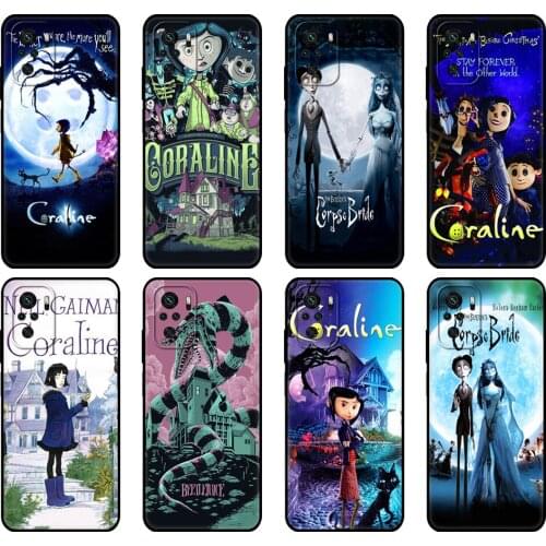 Black tpu Case For Xiaomi Redmi 9T Case Redmi Note 9T Note 10 Pro Case Coraline Vintage