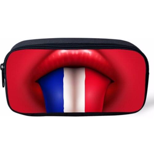 Ladies Personalized Cosmetic Bags 3D Color Big mouth Print Portable Student Stationery Pencil Bag School Office Supplies