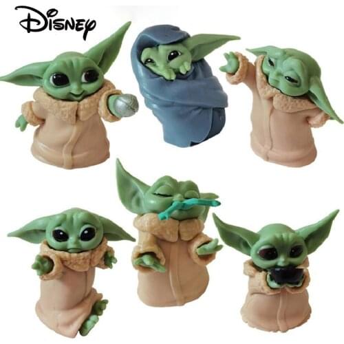 6pcs/set The Mandalorian Baby Yoda Grogu Action Figure Toys 5-6cm Yoda Baby Action Toys Star Wars Figuras Hot Kids Toys Gifts