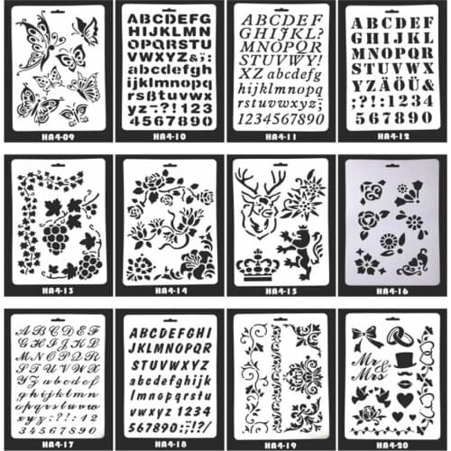 Drawing Stencils Painting and Decor Art Supplies Hollow Template Diy Scrapbooking Plastic Craft Ink Stencil Painting Reusable