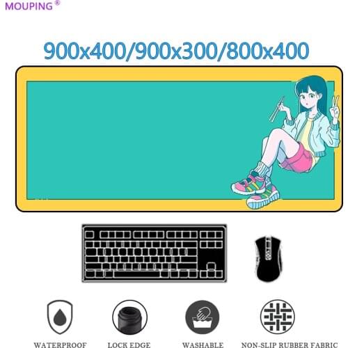 Art Table Anime Mouse Pad Personalized Gamer Keyboard Xxl Mausepad Purple Deskmat Computer Rubber Girl Desktop Rug DropShipping