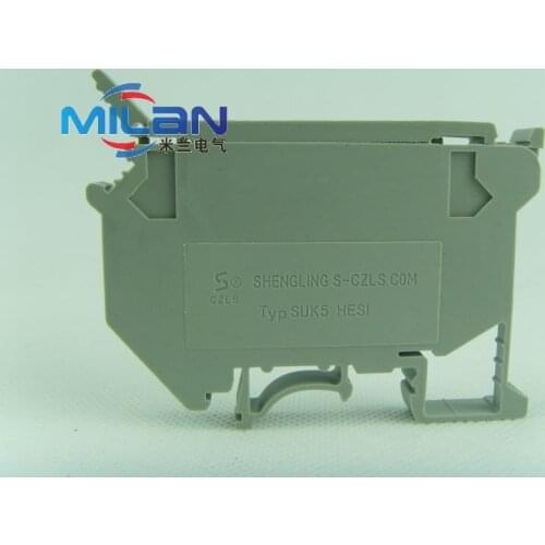 1PCS UK-RD terminals fuse UK5-HES1 rail terminal without fuse Insurance UK5HES1 Gray