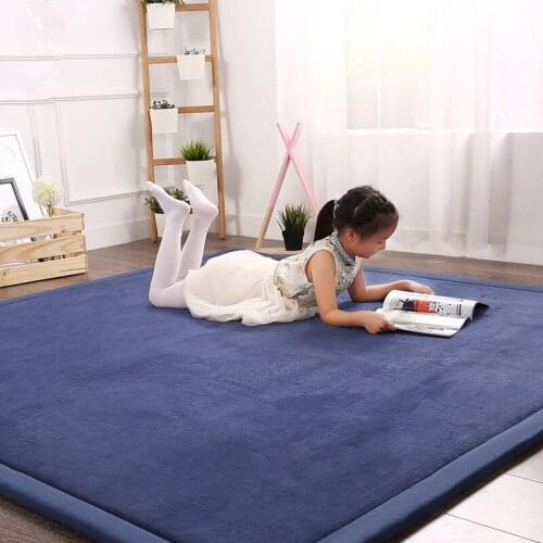Coral Velvet Japanese-style Tatami Area Rug For Kids Bedroom Crawl Game Floor Mat Carpets And Rugs Room Carpet Home Living For