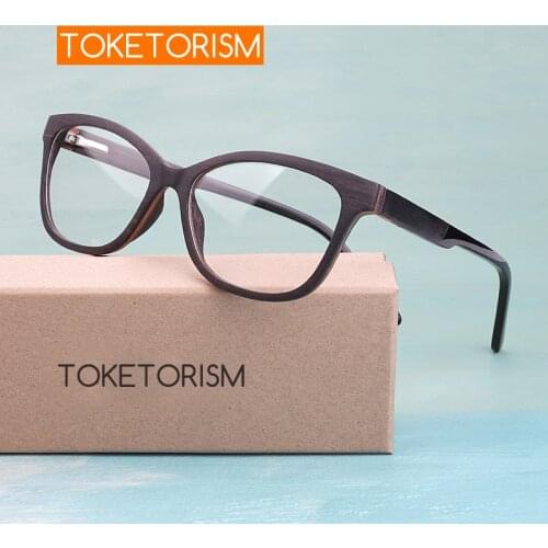 Toketorism natural wood eye glasses frames for men retro spectacle frames women glasses 2206