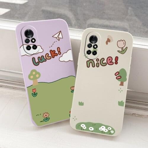 The Candy Flowers Liquid Silicone Soft Case For Huawei Nova 8 7 Pro SE 6 SE 5 Pro 5Z 5I 5Ipro 5T 4 4E Shockproof Phone Cover