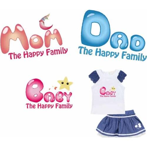 Prajna letter patch baby and mom Small Size Washable Iron-on Transfer Applique DIY Accessory Sticker Parent Child Multicolored D