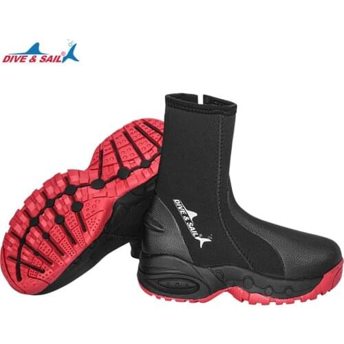 DIVE&SAIL New 5MM Neoprene Scuba Diving Boots Water Shoes Vulcanized Winter Cold Protection High-Top Warm Fins Diving Shoes