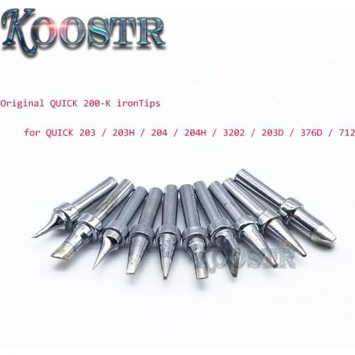 Original QUICK 200-K ironTips for the QUICK 203 / 203H / 204 / 204H / 3202 / 203D / 376D / 712 soldering station iron head