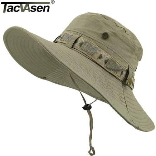 TACVASEN Army Men Tactical Sniper Hats Fish Bucket Hats Boonie Hat Summer Sun Protection Safari Cap Military Hike Hunt Hats Caps