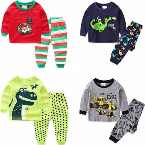 Newest Baby Girls Boys Pajamas Clothing Set Children Pyjamas Nightwear Cotton Christmas Clothes Toddler Long Kids Sleepwear