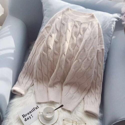 Plus Size Pullover Women Jersey Mujer 2020 Autumn Winter knitted O-Neck Twist Jumper Pull Femme Hiver Streetwear Sweater