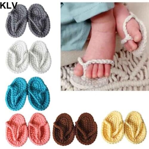 New Born Photography Props Hand Crochet Baby Slippers Baby Photo Props Shoes Newborn Fotografia Baby Photography Accessories