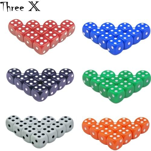 Solid 6-Sided Game Dice - 10 Pcs for Gaming, 12mm Bulk d6 Teaching Math, Make Your Own Board Supplies
