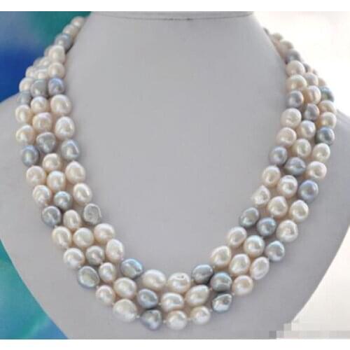Gorgeous 11-12mm Tahitian baroque south sea multicolor pearl necklace 48inch 14k