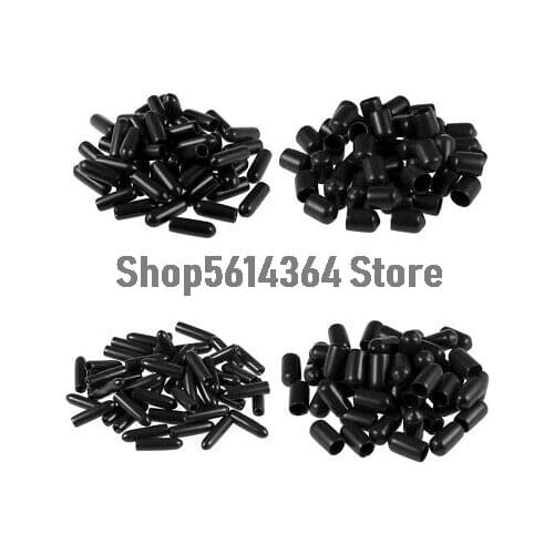 Vinyl Round End Cap Bolt Screw Rubber Thread Pole Tube Pipe Protector Cover 100pcs