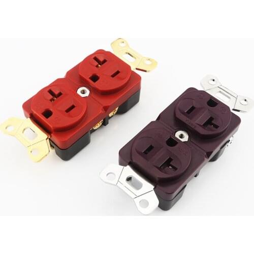 High quality 100% pure copper Duplex US Receptacles Wall AC Power wall outlet power distributor AC power Duplex Wall socket